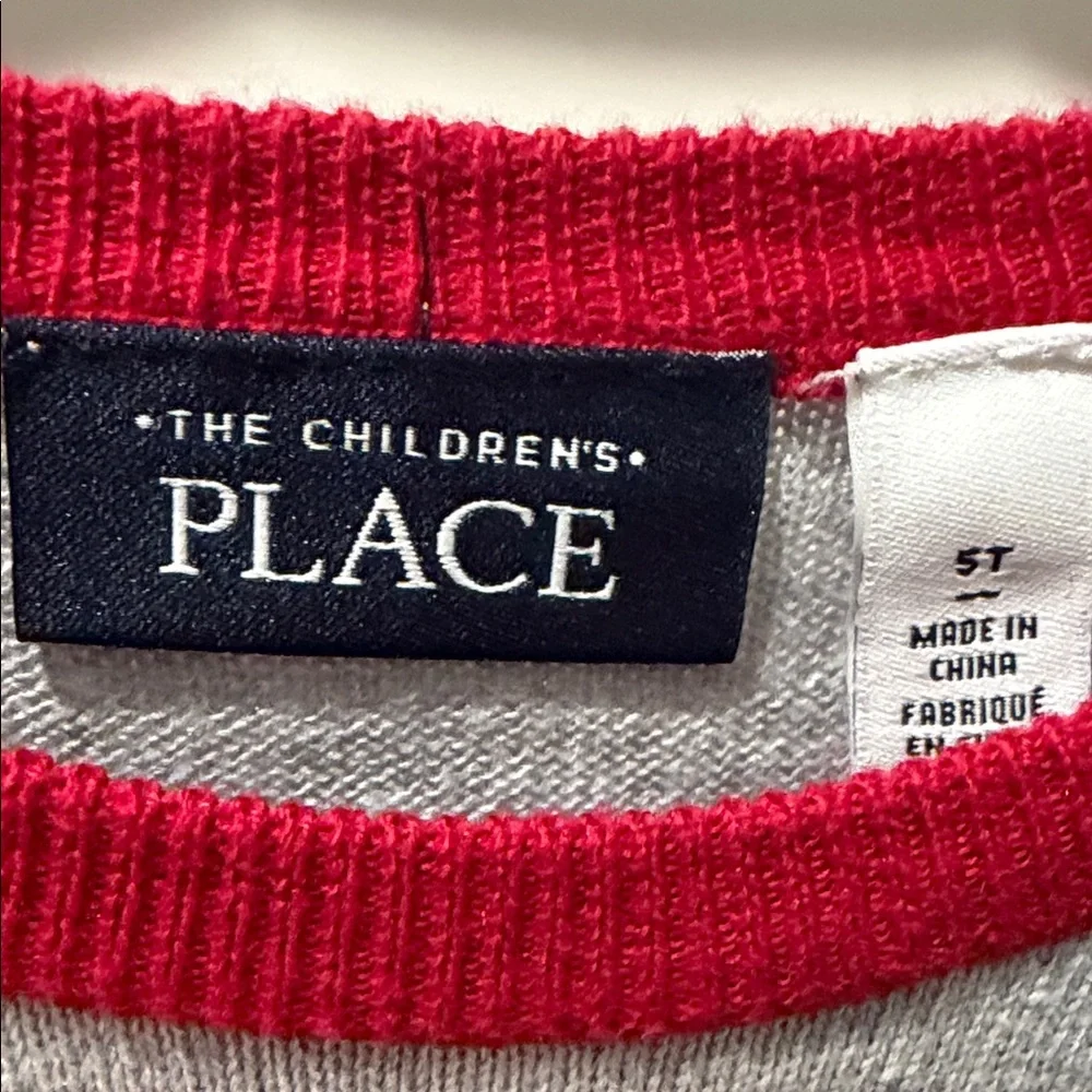 The Children's Place Festive Dinosaur Sweater - Navy, Gray, Red
